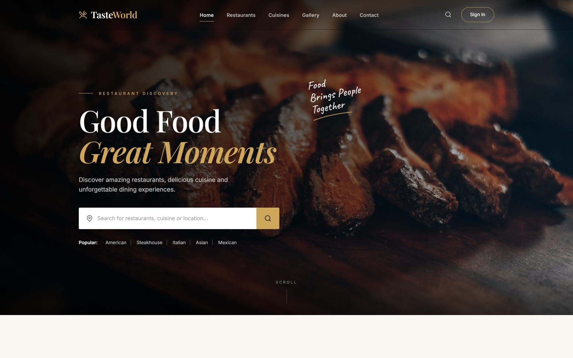 TasteWorld — screenshot
