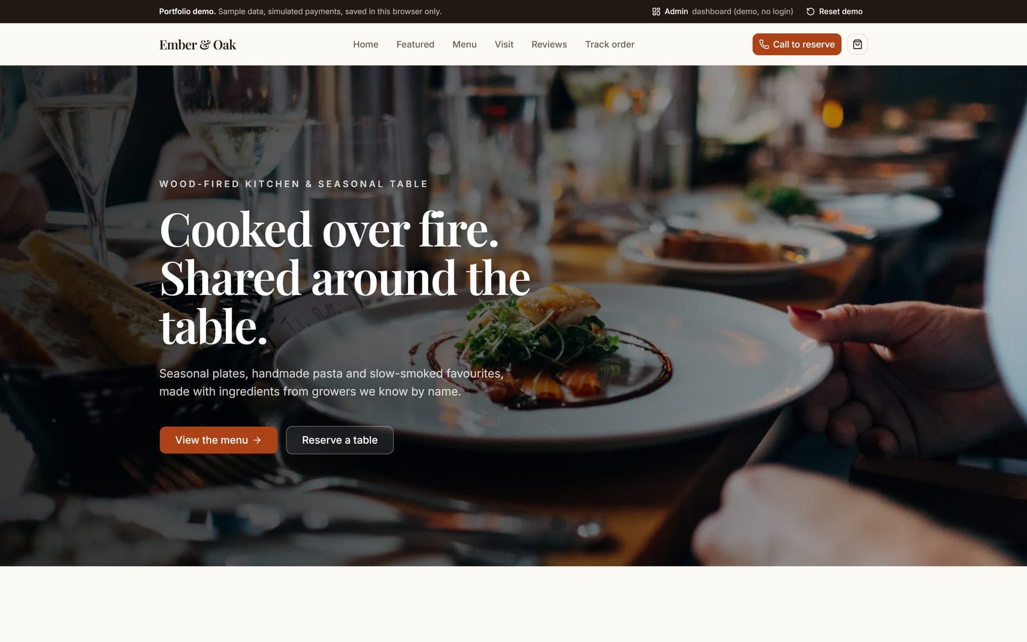 Ember & Oak — full screenshot